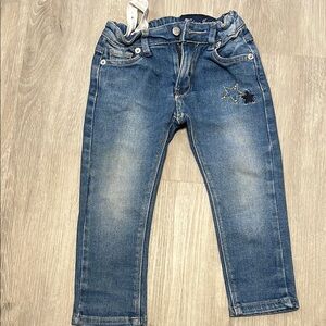 Blue Denim Jeans with Star Embellishment